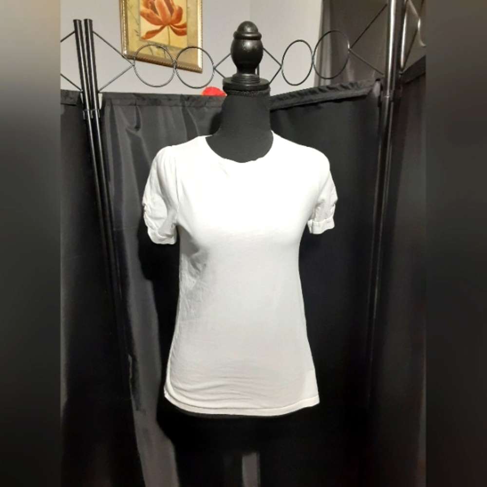 River Island White Short Sleeve Classic Tee Women's Size 6 Casual Beach